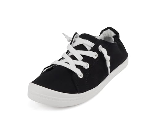 Flat Women's Linen Canvas Slip-On Sneakers in Zigzag Style Loafers