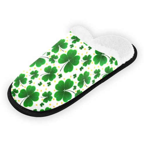 CHIFIGNO Green Clover Comfortable Indoor Slippers (Men's Size 9-12)