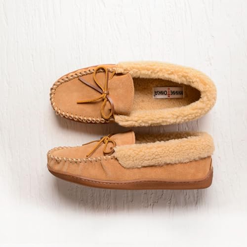Minnetonka Mens Allen Leather Slippers