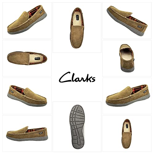 Clarks Men's Freddie Suede Moccasin Slip Resistant Indoor/Outdoor Slipper