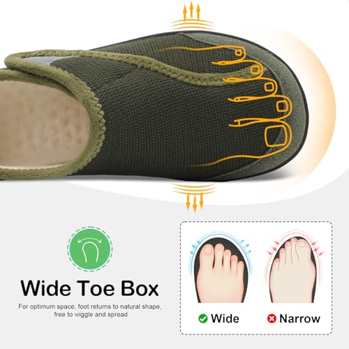 QFH Cozy Adjustable Non-Slip Slippers for Men and Women